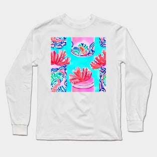 fantasy chinoiserie jars with coral lids Long Sleeve T-Shirt